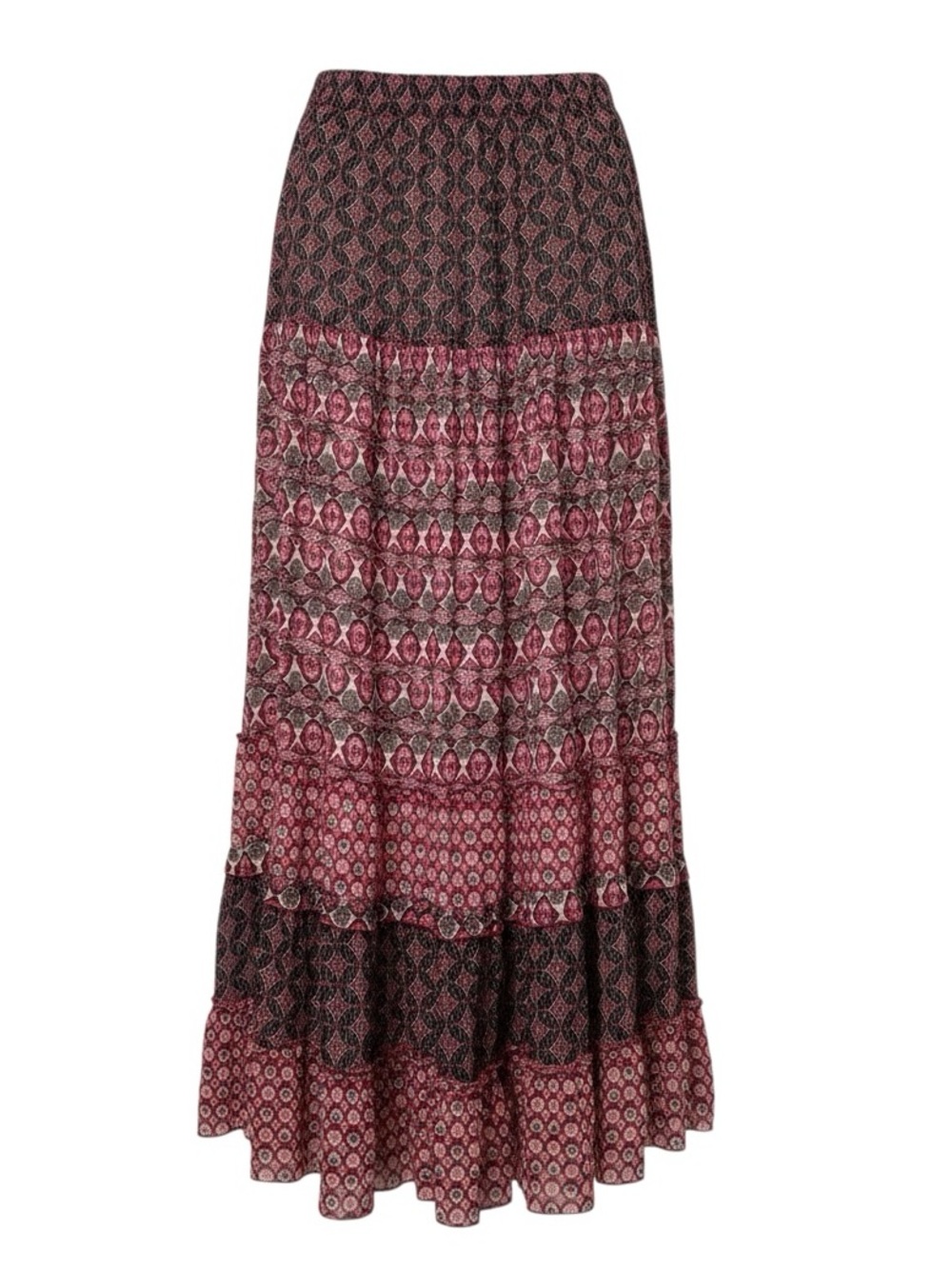 Boho Tiered Maxi Skirt – Size L